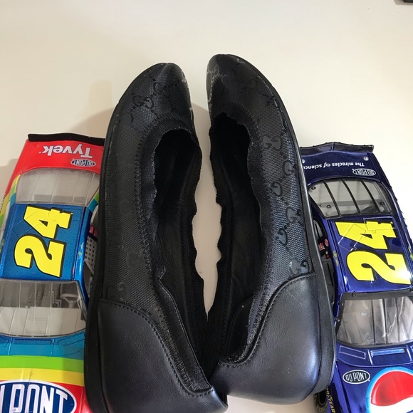 Gucci Black GG Logo flats Size 7.5 G - Picture 12 of 16